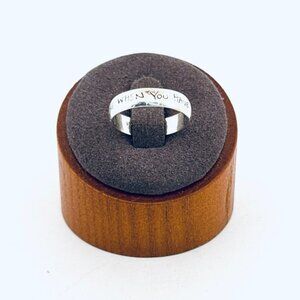 925 Sterling Silver Inspirational Quote Band Ring Size 6.5 Handmade Estate